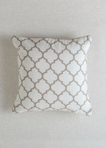 Trellis Printed 100% cotton geometric cushion cover for sofa - Walnut Grey-230455099