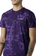 Huetrap Purple Mens Short Sleeve Graphic Printed Tshirt-HT15MKGRARPP00131