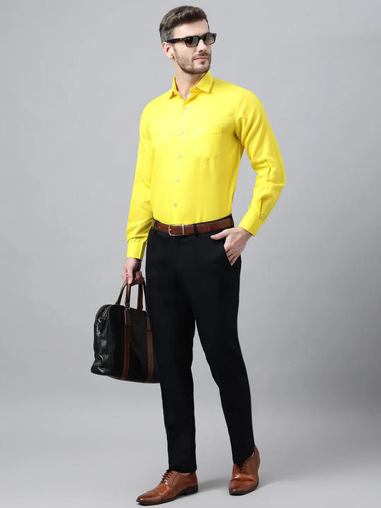 Hangup Men Standard Solid Shirts-Mustard_Shirt_Solid