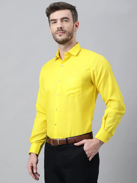 Hangup Men Standard Solid Shirts-Mustard_Shirt_Solid