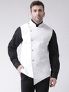 Hangup Men Standard Solid Men's Indian Wear-N1WhiteNehru