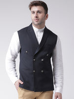 Hangup Men Standard Solid Men's Indian Wear-N5_6BtnNavyNehru