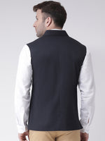 Hangup Men Standard Solid Men's Indian Wear-N5_6BtnNavyNehru