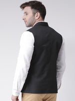 Hangup Men Standard Solid Men's Indian Wear-N9_6BtnBlackNehru