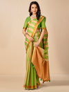 Saree Mall Women's Cotton Blend Green Woven Design Designer Saree With Blouse Piece-NAMYA78305