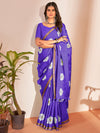 Saree Mall Women's Cotton Slub Purple Printed Designer Saree With Blouse Piece-NAVYA113