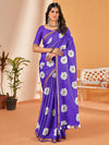 Saree Mall Women's Cotton Slub Purple Printed Designer Saree With Blouse Piece-NAVYA113