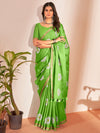 Saree Mall Women's Cotton Slub Green Printed Designer Saree With Blouse Piece-NAVYA114