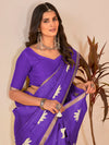 Saree Mall Women's Cotton Slub Purple Printed Designer Saree With Blouse Piece-NAVYA123