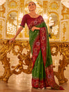 Saree Mall Women's  Blend Green Woven Design Designer Saree With Blouse Piece-NEYTIRI440003