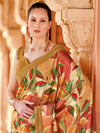 Saree Mall Women's Cotton Blend Rust Printed Designer Saree With Blouse Piece-NITRA205