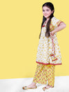 Girls Floral Printed A-Line Kurta with Pyjamas Set