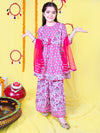 Girls Ethnic Motifs Printed Gotta Patti Kurta & Sharara with Dupatta Set