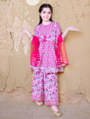 Girls Ethnic Motifs Printed Gotta Patti Kurta & Sharara with Dupatta Set