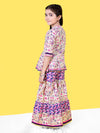 Girls Ethnic Motifs Printed Pleated Gotta Patti Kurta with Sharara Set