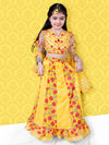 Girls Printed Patchwork Ready to Wear Lehenga & Choli with Dupatta Set