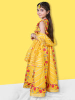 Girls Printed Patchwork Ready to Wear Lehenga & Choli with Dupatta Set