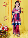 Girls Ethnic Motifs Printed Angrakha Kurta & Palazzos with Dupatta Set