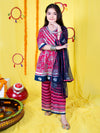 Girls Ethnic Motifs Printed Angrakha Kurta & Palazzos with Dupatta Set