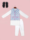 Boys Pure Cotton Kurta & Pyjamas with Printed Nehru Jacket Set