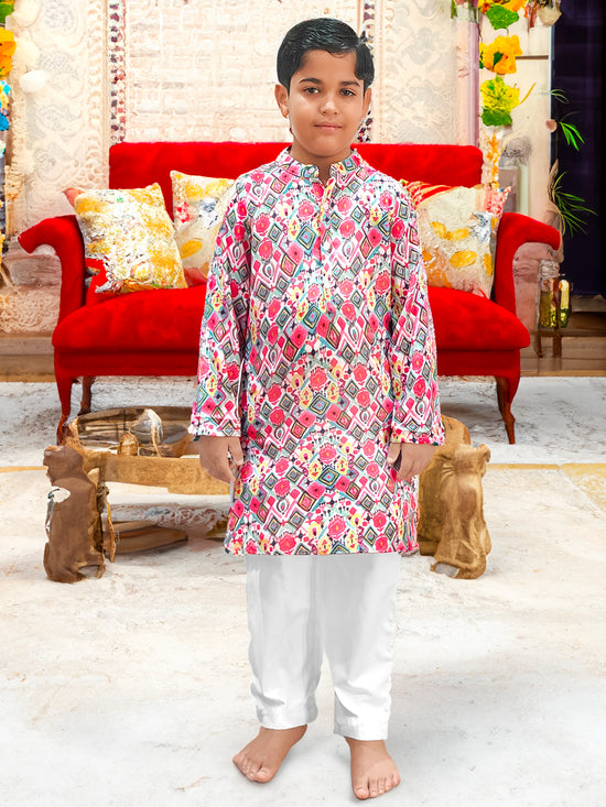 Boys Ethnic Motifs Printed Regular Kurta with Pyjamas Set