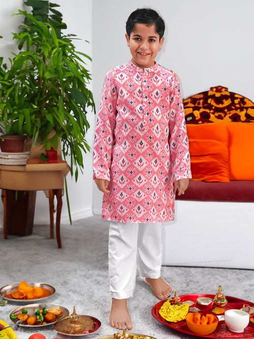 Boys Ethnic Motifs Printed Regular Kurta with Pyjamas Set