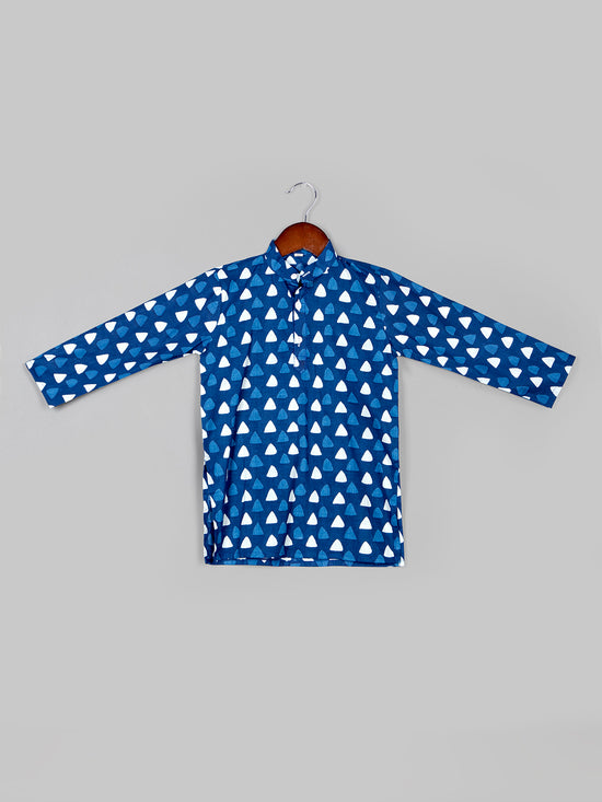 Boys Printed Pure Cotton Straight Kurta with Pyjamas Set