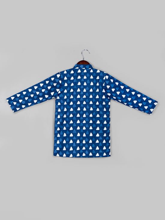 Boys Printed Pure Cotton Straight Kurta with Pyjamas Set