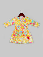 Girls Ethnic Motifs Printed Gotta Patti Kurta & Sharara with Dupatta Set