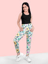 Girls Yellow Skinny Fit Fast-Dry Active Printed Jeggings-NN00094JGG-68