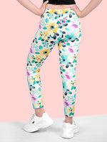 Girls Yellow Skinny Fit Fast-Dry Active Printed Jeggings-NN00094JGG-68