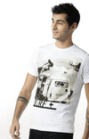 Huetrap White Mens Short Sleeve Graphic Printed Tshirt-HT13MKGRAWHT00052