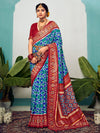 Saree Mall Women's Tussar  Blue Printed Designer Saree With Blouse Piece-NRAYNI1002