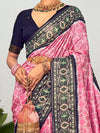 Saree Mall Women's Tussar  Pink Printed Designer Saree With Blouse Piece-NRAYNI1003