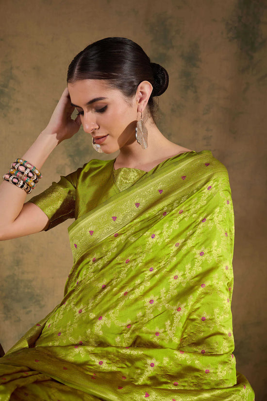 Suha Womens Fashion Ethnic Pista Green Color Sarees-MLSHWSA1332PSG0ONE