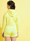 Girls Yellow Front Zipper Bomber Jacket