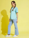 Girls Ice Blue Bell Bottom Jeans