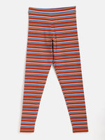 Girls Maroon Stripes Leggings