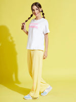 Girls Yellow Terry Enjoy-The-Now Pants