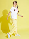 Girls Yellow Terry Enjoy-The-Now Pants