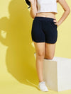 Girls Navy Terry Solid Shorts Enzime