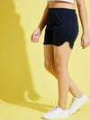 Girls Navy Terry Solid Shorts Enzime