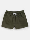 Girls Olive Twill Drawstring Shorts