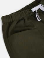 Girls Olive Twill Drawstring Shorts