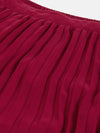 Girls Maroon Pleated Skirt