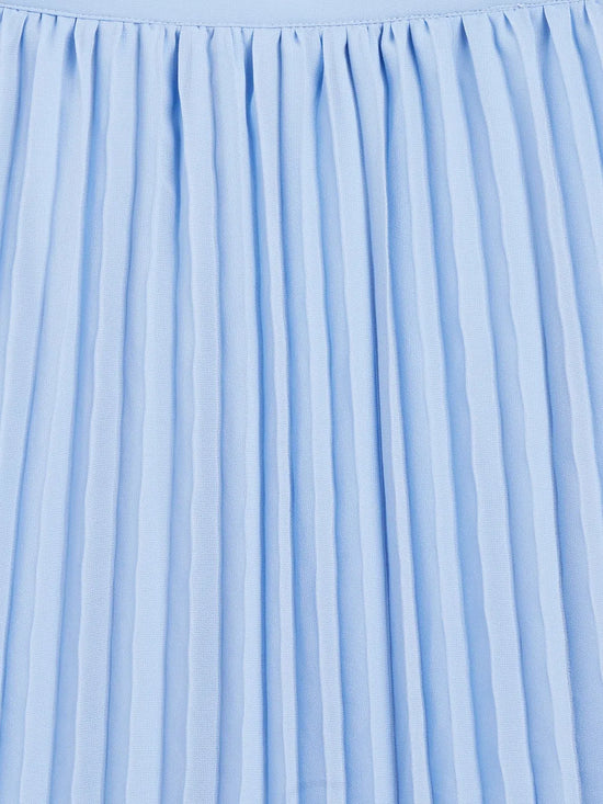 Girls Blue Pleated Skirt