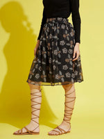 Girls Black Organza Honey Bee Gathered Skirt