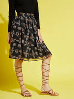 Girls Black Organza Honey Bee Gathered Skirt