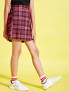 Girls Red & Black Check A-Line Skirt