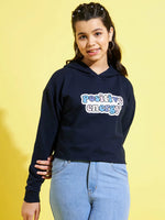 Girls Navy POSITIVE ENERGY Print Hoodie